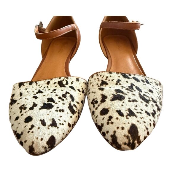 MADEWELL Beatrice Sz 8.5 Strap Animal Hair Brown Leather O’Dorsey Flats 87962 - Picture 2 of 8